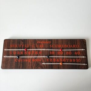 Vintage Shuffleboard Score Board‎ Curling Referee Device Scoreboard Wood 70s